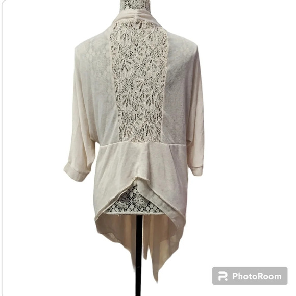 Absolutely Famous Women's Waterfall Lace Shrug Cardigan XL - Picture 2 of 4